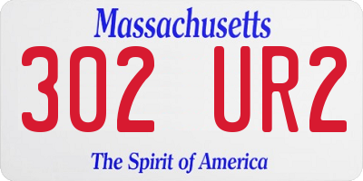MA license plate 302UR2