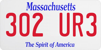 MA license plate 302UR3