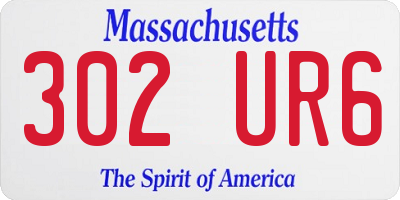 MA license plate 302UR6