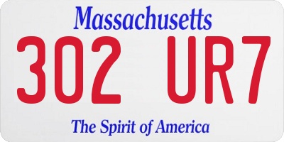 MA license plate 302UR7