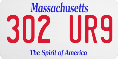 MA license plate 302UR9