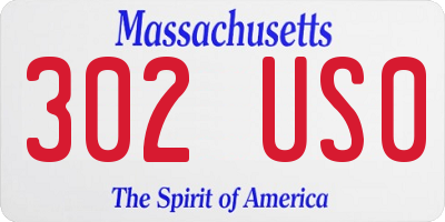 MA license plate 302US0