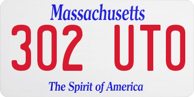 MA license plate 302UT0