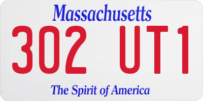 MA license plate 302UT1