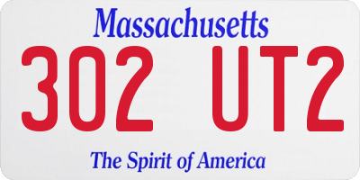 MA license plate 302UT2