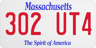 MA license plate 302UT4