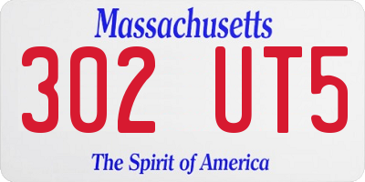 MA license plate 302UT5