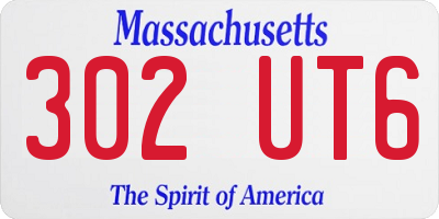 MA license plate 302UT6