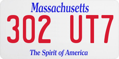 MA license plate 302UT7