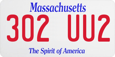 MA license plate 302UU2