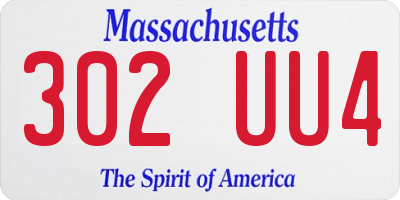 MA license plate 302UU4