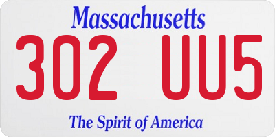 MA license plate 302UU5