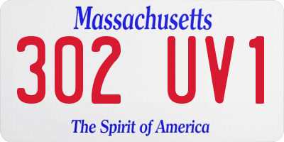 MA license plate 302UV1