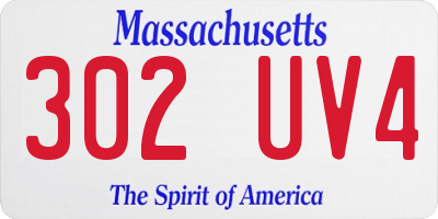 MA license plate 302UV4