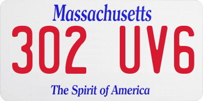 MA license plate 302UV6