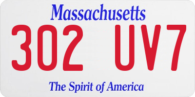 MA license plate 302UV7