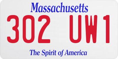 MA license plate 302UW1