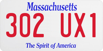 MA license plate 302UX1