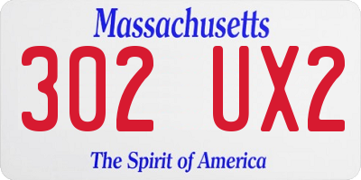 MA license plate 302UX2