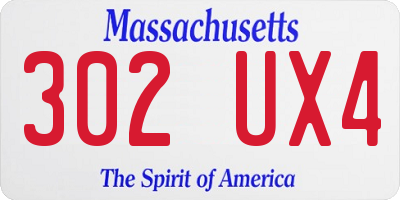 MA license plate 302UX4