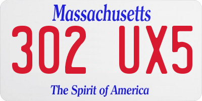 MA license plate 302UX5
