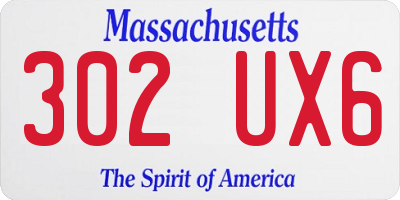 MA license plate 302UX6