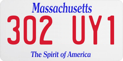 MA license plate 302UY1