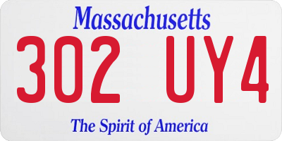 MA license plate 302UY4