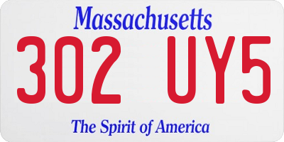 MA license plate 302UY5