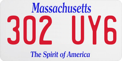 MA license plate 302UY6