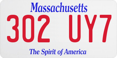 MA license plate 302UY7