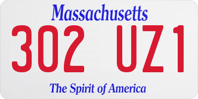 MA license plate 302UZ1