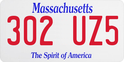 MA license plate 302UZ5