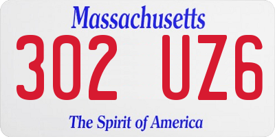 MA license plate 302UZ6