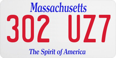MA license plate 302UZ7