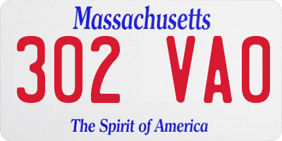 MA license plate 302VA0