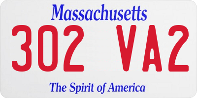 MA license plate 302VA2