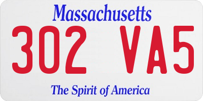 MA license plate 302VA5