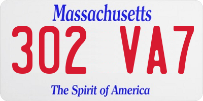 MA license plate 302VA7