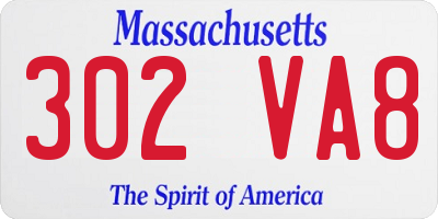 MA license plate 302VA8