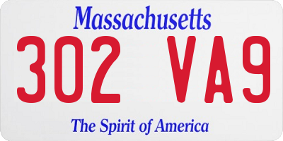 MA license plate 302VA9