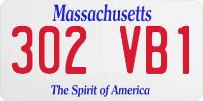 MA license plate 302VB1