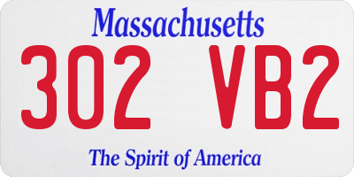 MA license plate 302VB2