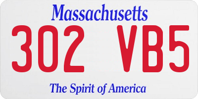 MA license plate 302VB5