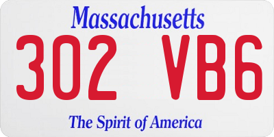MA license plate 302VB6