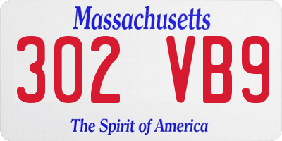 MA license plate 302VB9