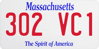 MA license plate 302VC1