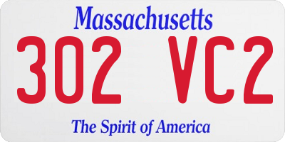 MA license plate 302VC2