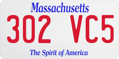 MA license plate 302VC5