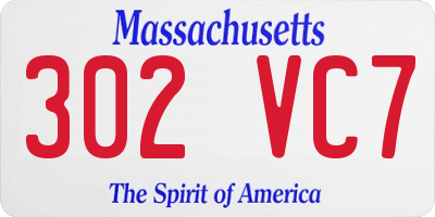MA license plate 302VC7